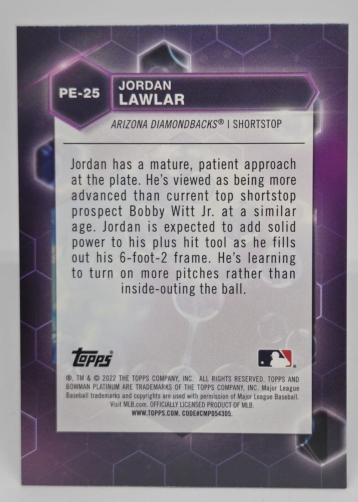 2022 Bowman Platinum - Jordan Lawler - RC - Platinum Elements - #PE-25