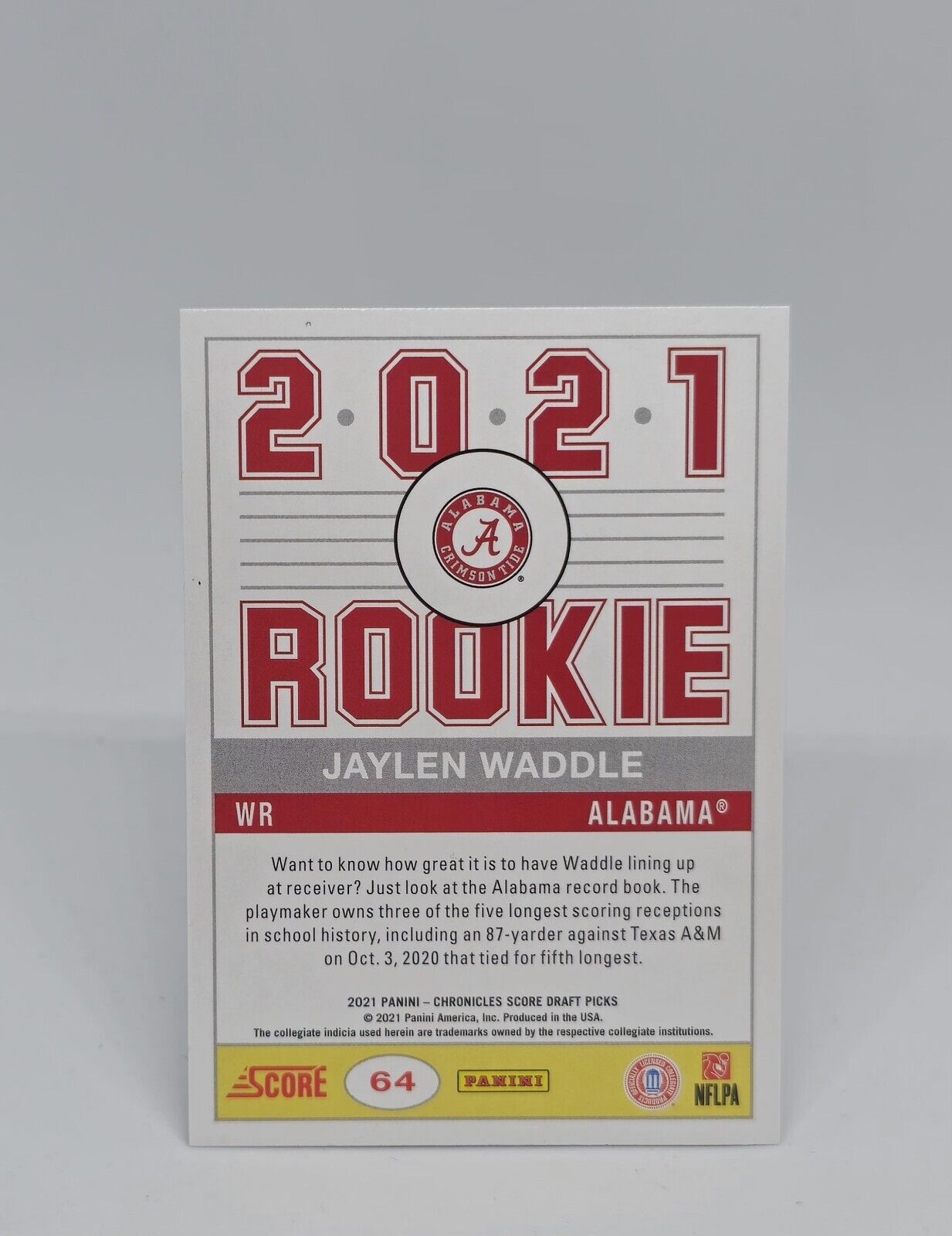 2021 Panini Chronicles Score Draft Picks Jaylen Waddle Green Foil RC Card #64