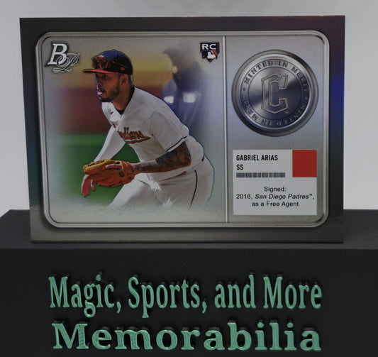 2022 Bowman Platinum Minted In Merit Gabriel Arias RC #MM-14 Cleveland Guardians