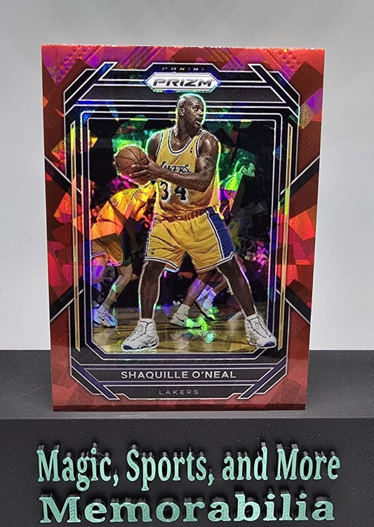 Shaquille O'Neal 2022-23 Panini Prizm Basketball Red Cracked Ice #297 Lakers