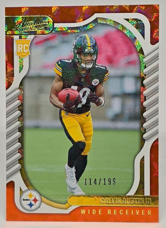 2022 Calvin Austin III Panini Absolute Football Orange Mosiac /199 ROOKIE #136