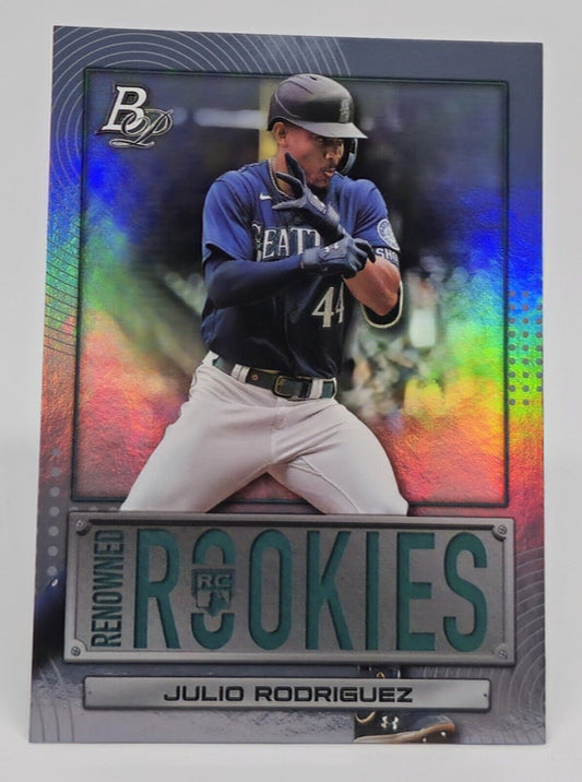 2022 BOWMAN PLATINUM RENOWNED ROOKIES HOLO REFRACTOR Julio Rodriguez  RC #RR-17