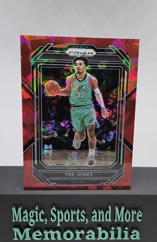 Tre Jones 2022-23 Panini Prizm Red Cracked Ice Prizm  #209 San Antonio Spurs