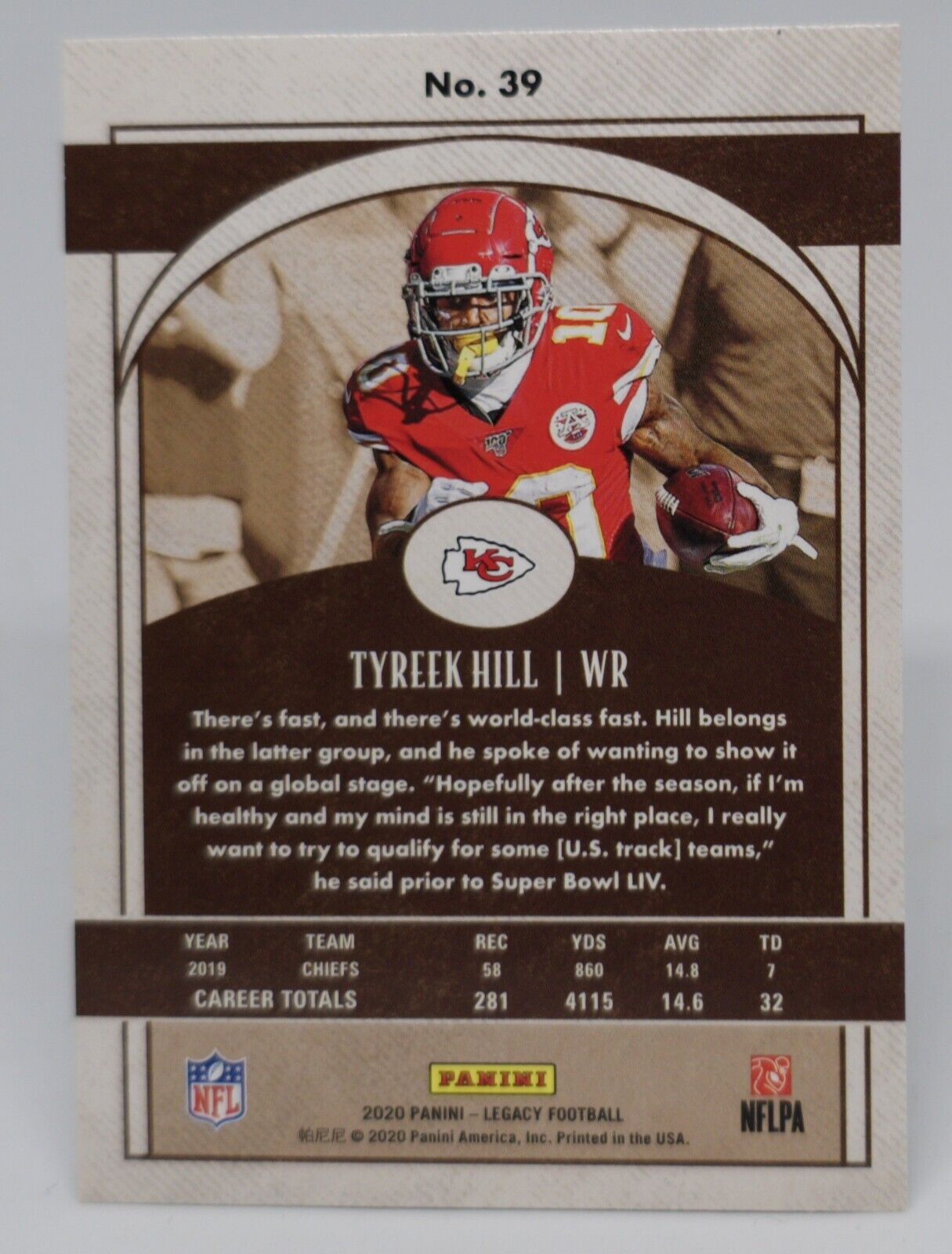 2020 Panini Legacy #39 Tyreek Hill