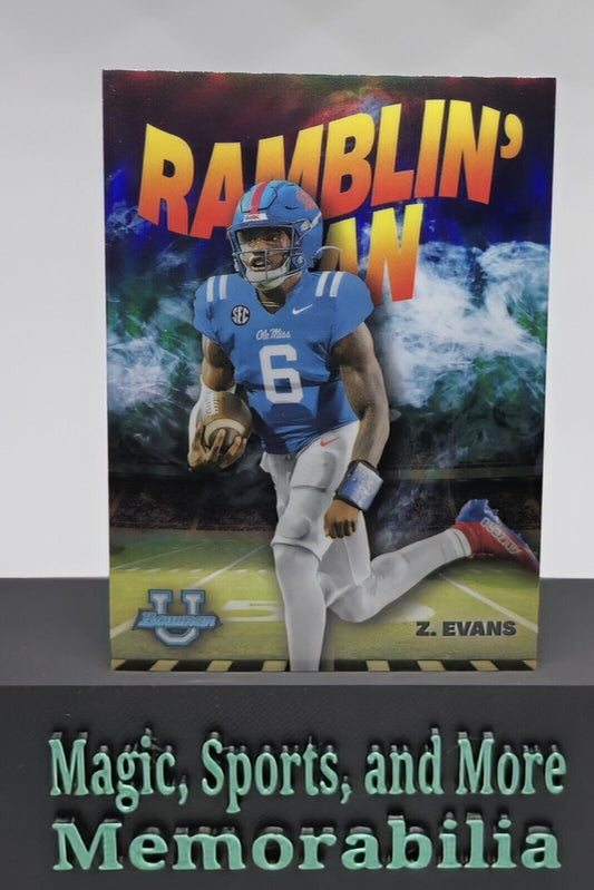 2022 Bowman Chrome University ZACH EVANS RAMBLIN #3 OLE MISS 