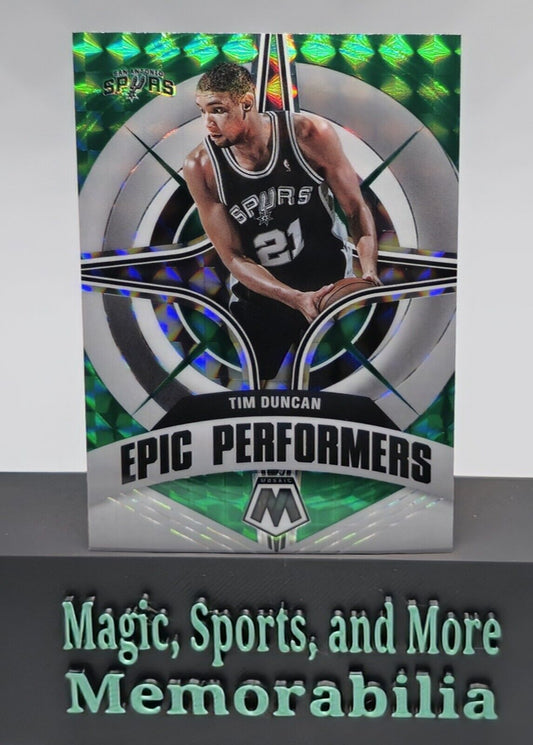 Tim Duncan 2021-22 Panini Mosaic #10 Epic Performers Mosaic Green