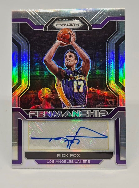 2021 Panini Prizm, Silver Prizm Autograph Los Angeles Lakers Rick Fox PM-RFX
